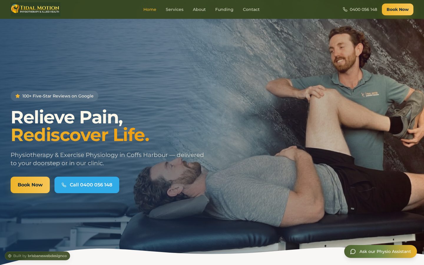 Tidal Motion website homepage